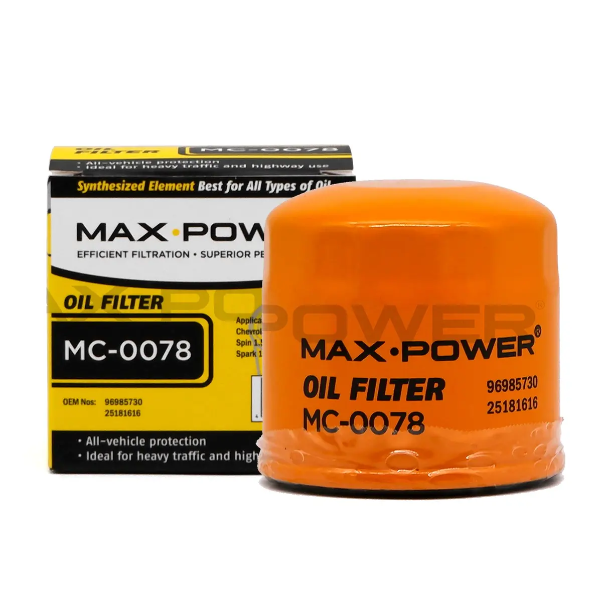 Max Power Oil Filter Mc-0078 For Chevrolet Spin 2015, Spark 2009-2015, Mg Zs 2022-Up 1