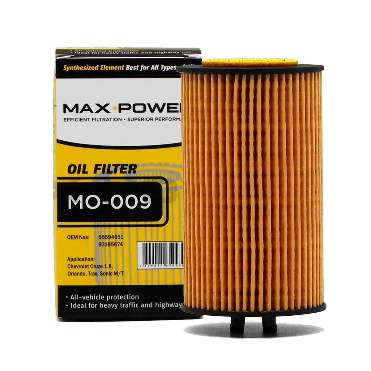 Max Power Oil Filter Mo-009 For Chevrolet Aveo, Cruze, Optra, Orlando, Sonic, Trax 2011-2018 1