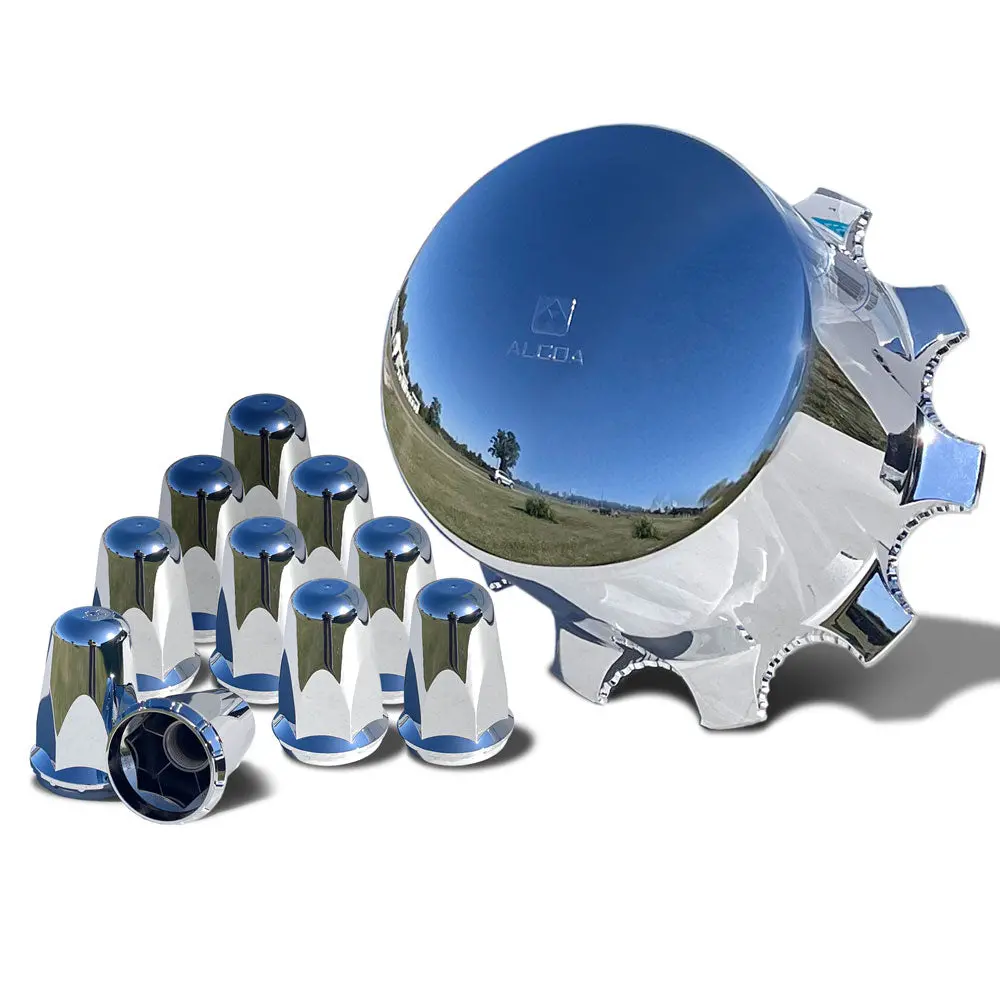Alcoa® Hub Pilot 077100 Rear Cap + 10 Nut Covers | Screw-On Or Clamp-On Options 1