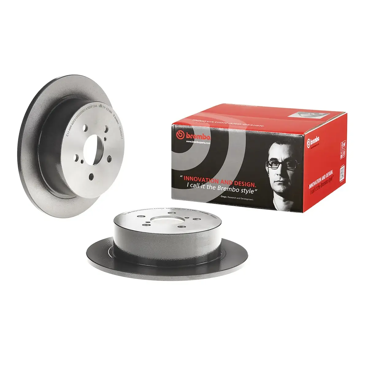 Brembo Rear Rotor Disc 08.A605.11 For Subaru Legacy Bl/Bp 2003 - 2009 1