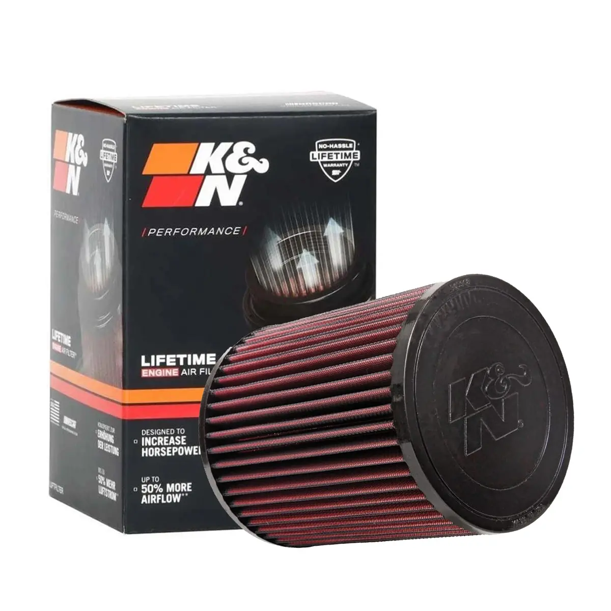 K&N Engine Air Filter Washable E-1009 For Chevrolet Trailblazer 4.2L, 5.3L, 6.0L 2002-2009 1
