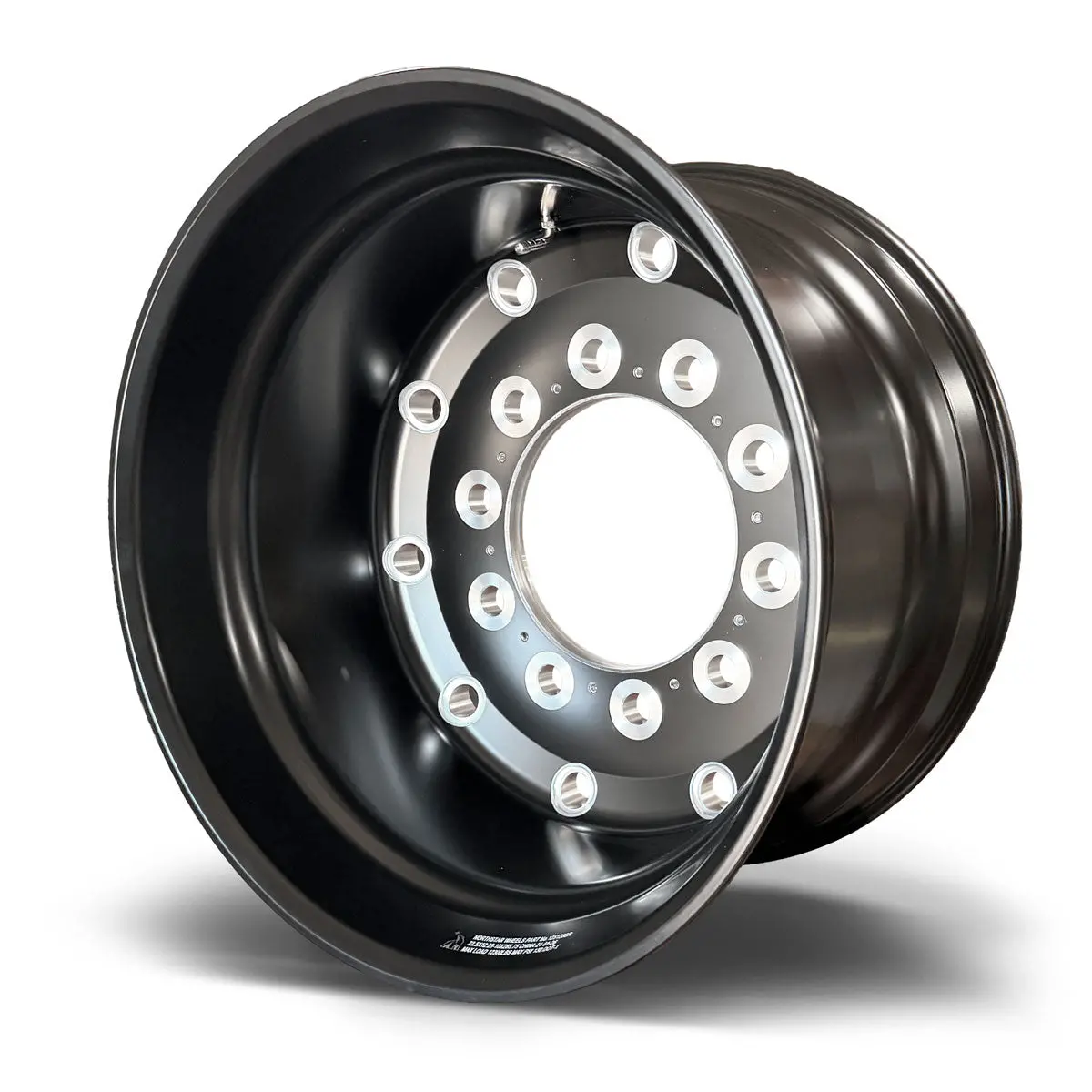 22.5X12.25 Northstar 10X285mm Hub Pilot Rear Satin Black W/ Milling "Stellar" Front 2.75" Offset 1