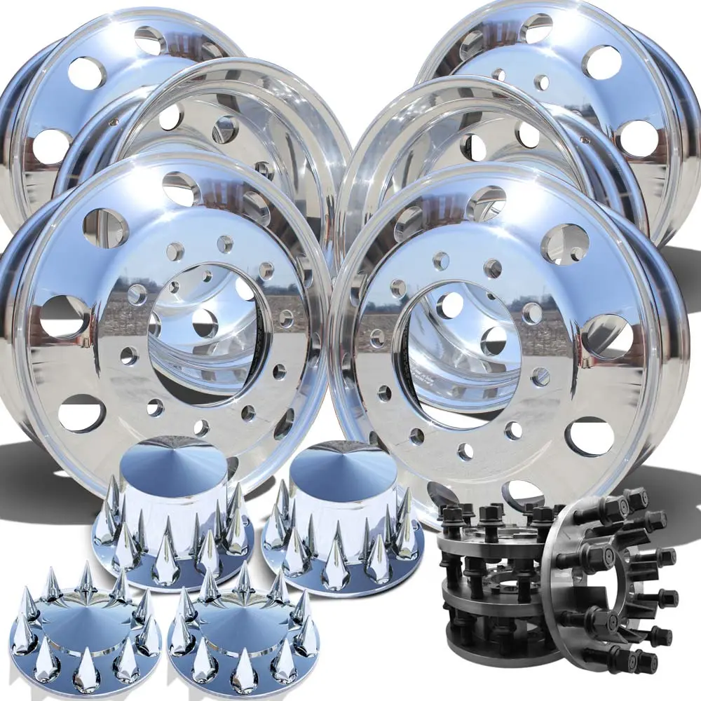 22.5 Northstar High Polished Both Sides 1969-1993 Dodge Ram 3500 Drw 10X285mm 6 Wheels With 8 To 10 Lug Adapter Kit 1