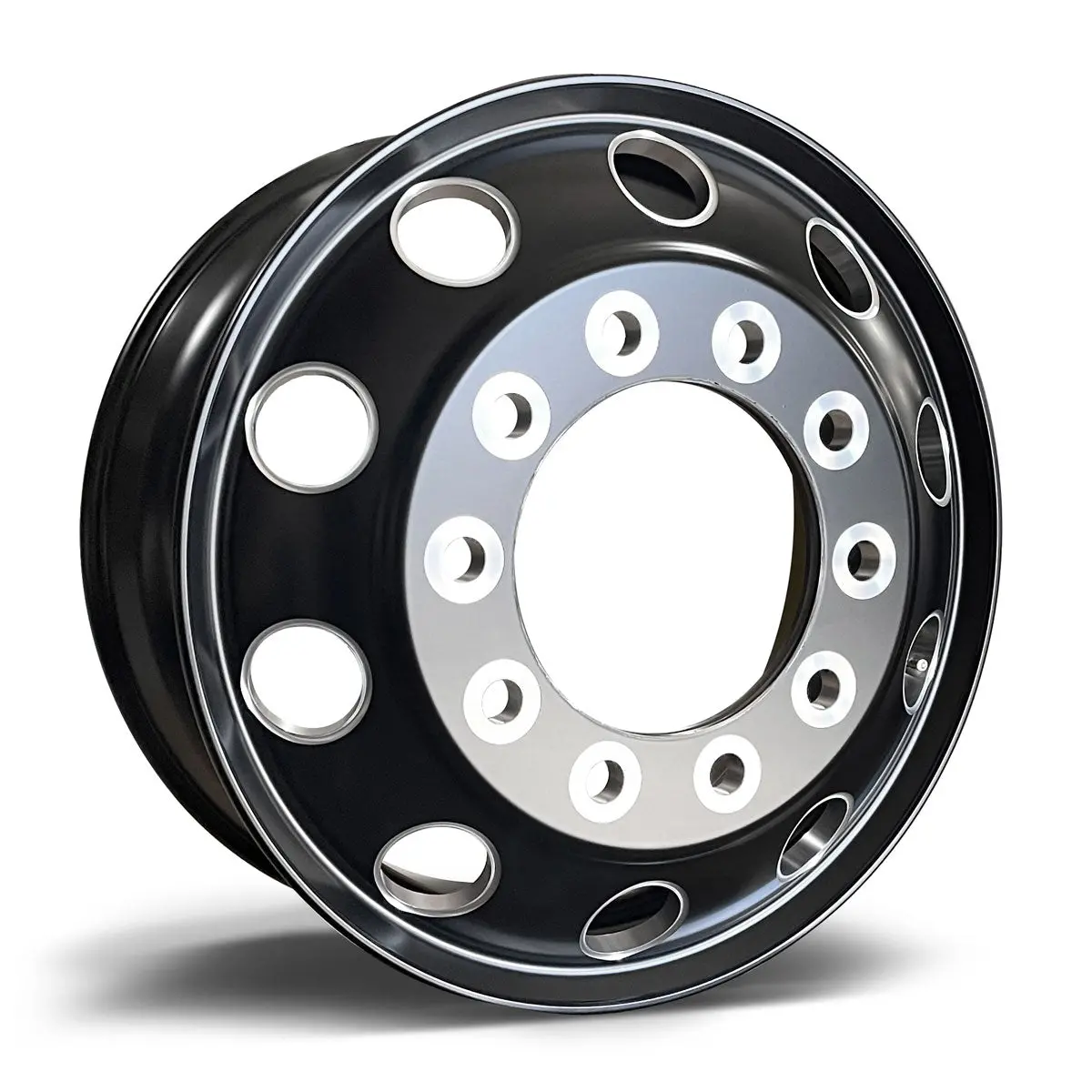 22.5X8.25 Northstar 10X285mm Hub Pilot "Stellar" Black Front 1