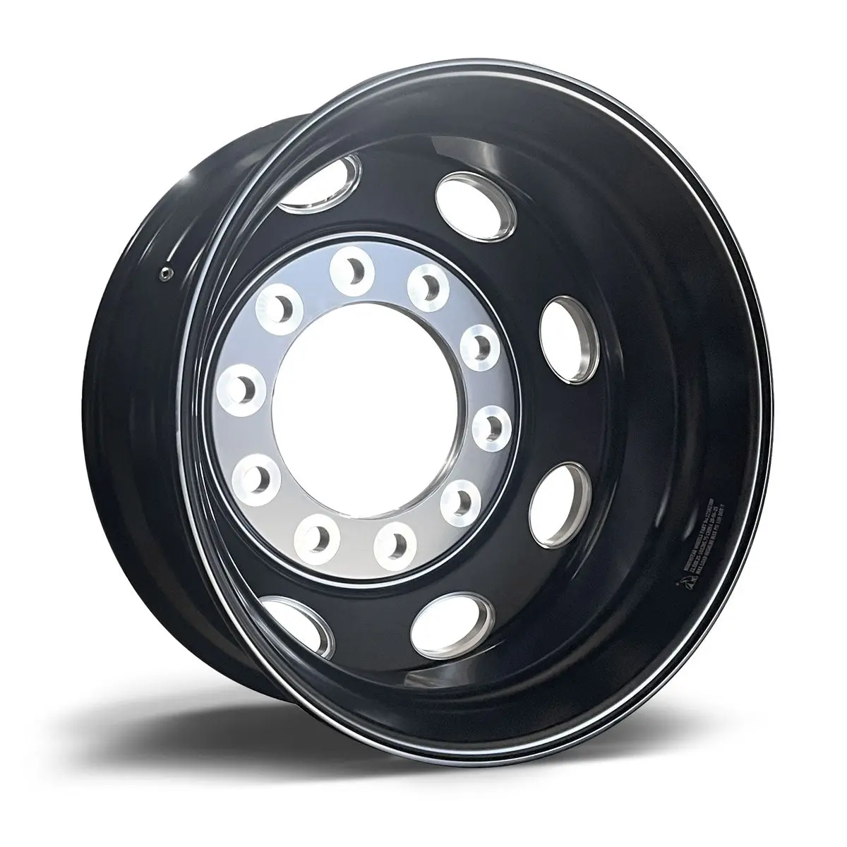 22.5X8.25 Northstar 10X285mm Hub Pilot "Orbit" Black Rear 1