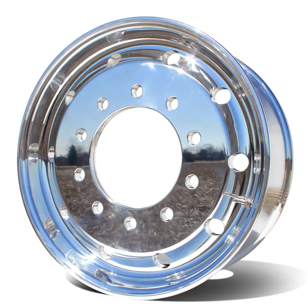 22.5X9.00 Northstar 10X285mm" Mirror Polish Front Hub Pilot Flat Face 1