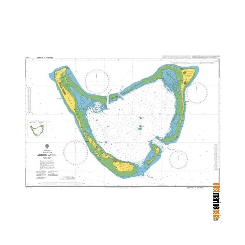 British Admiralty Nautical Chart #2067 Addoo Atoll (Maldives) 1