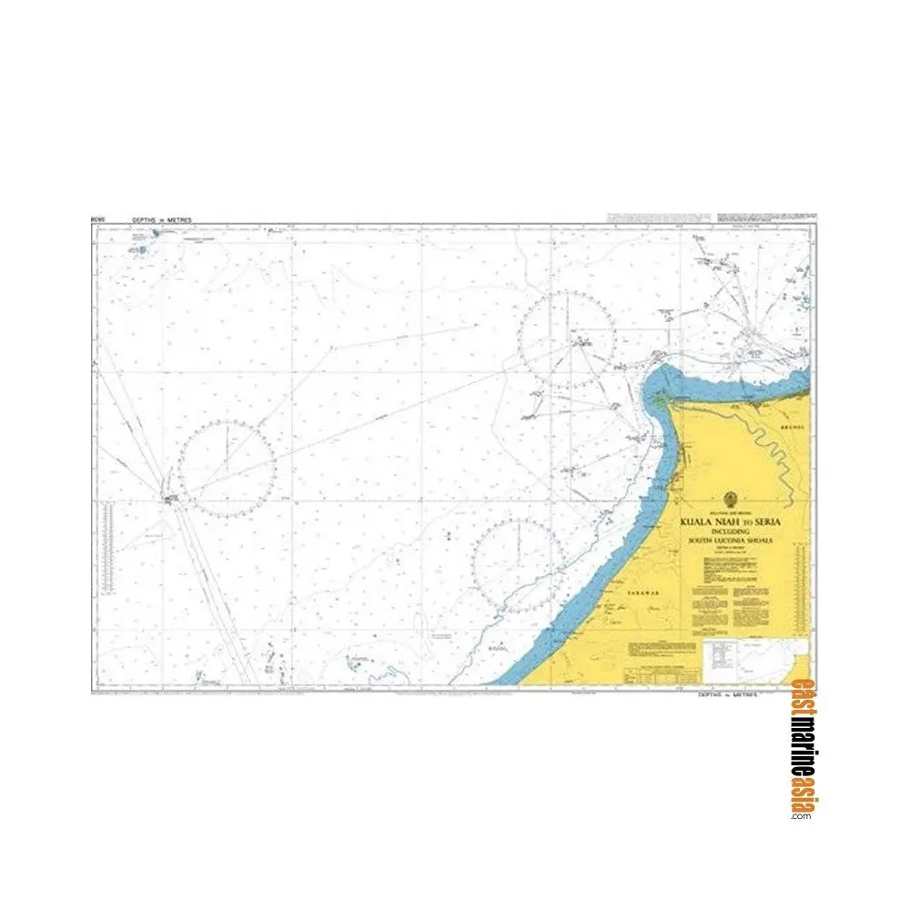 British Admiralty Nautical Chart #3838 Kuala Niah To Seria Including South Luconia Shoals 1