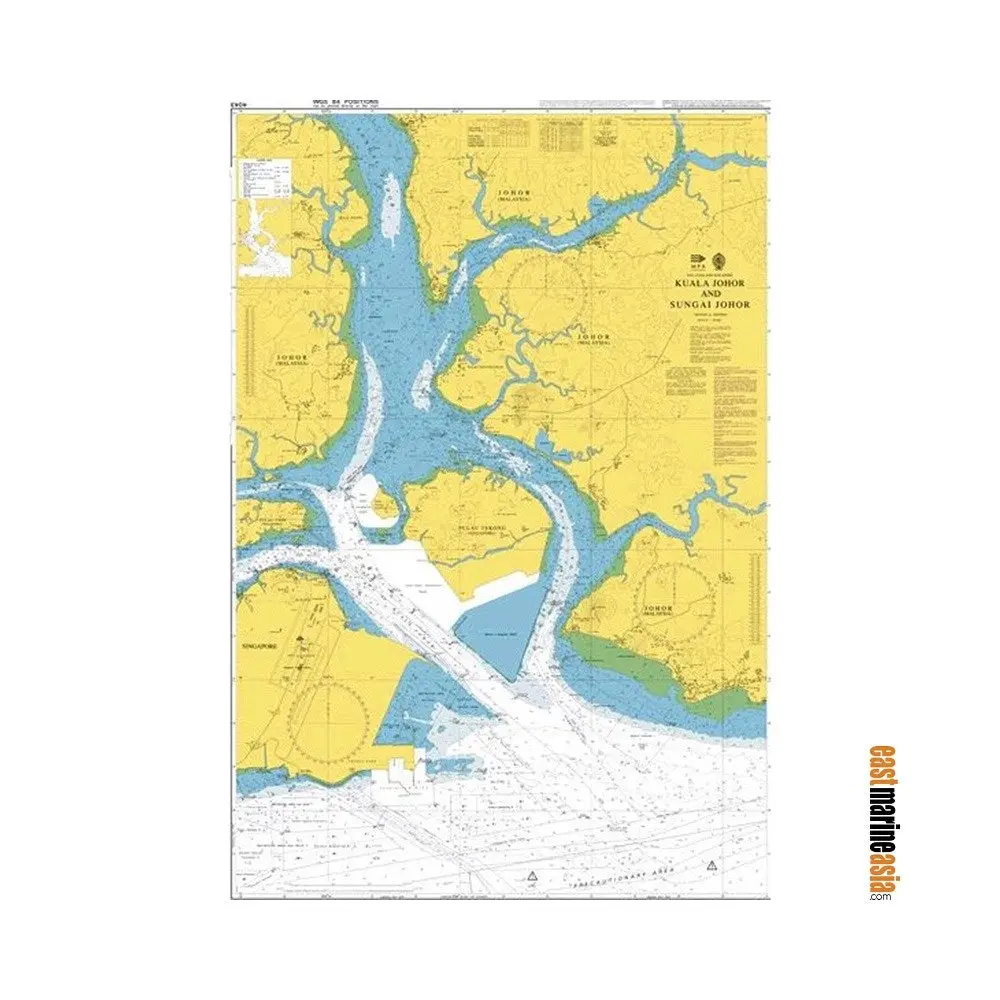 British Admiralty Nautical Chart #4043 Kuala Johor And Sungai Johor 1