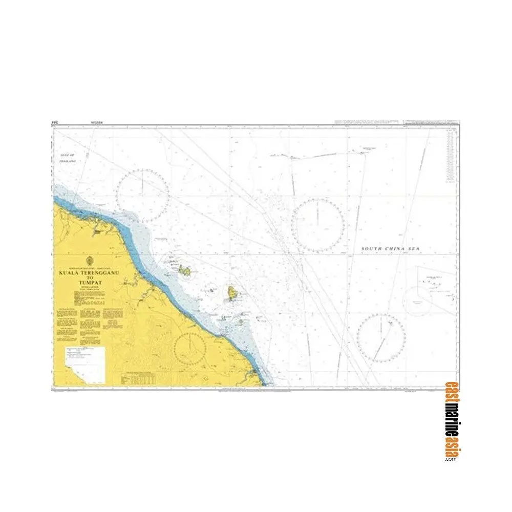 British Admiralty Nautical Chart #3447 Kuala Terengganu To Tumpat 1
