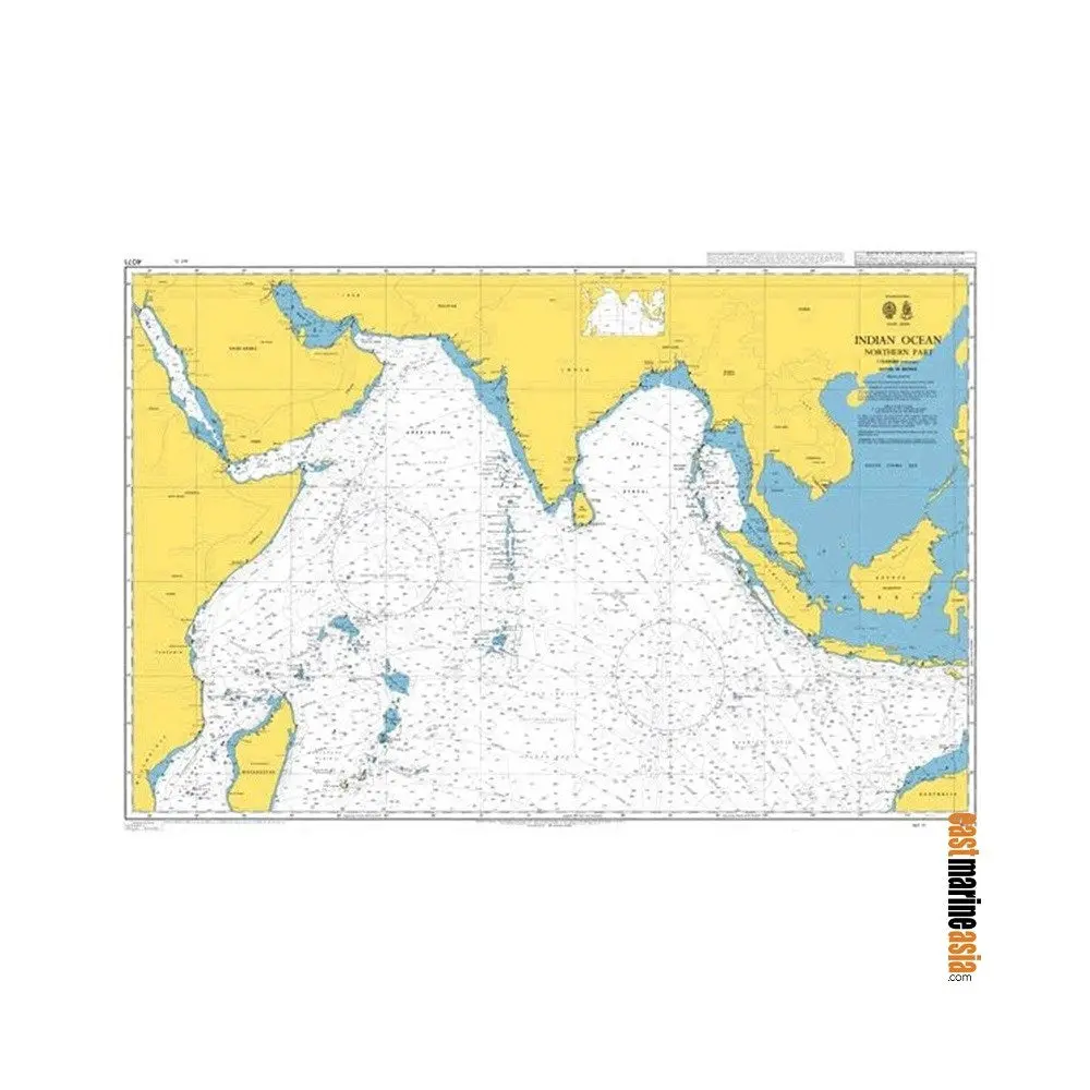 British Admiralty Nautical Chart #4071 Indian Ocean Northern Part 1
