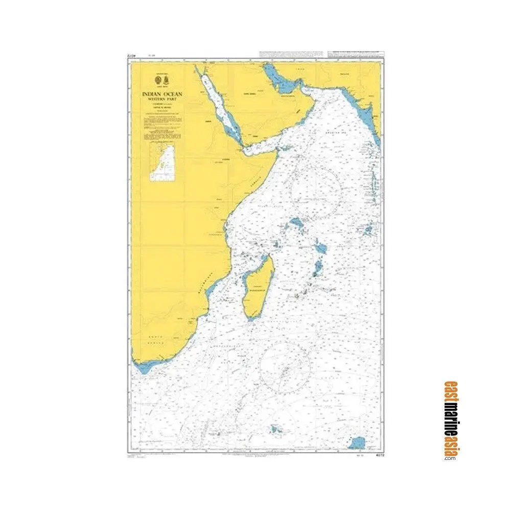 British Admiralty Nautical Chart #4072 Indian Ocean Western Part 1