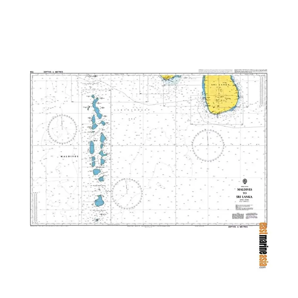 British Admiralty Nautical Chart #0709 Maldives To Sri Lanka 1