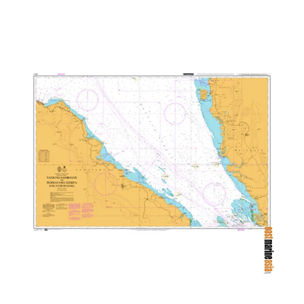 British Admiralty Nautical Chart #3901 Malacca Strait, Tanjung Jamboaye To Permatang Sedepa, Indonesia And Malaysia (One Fathom Bank) 1