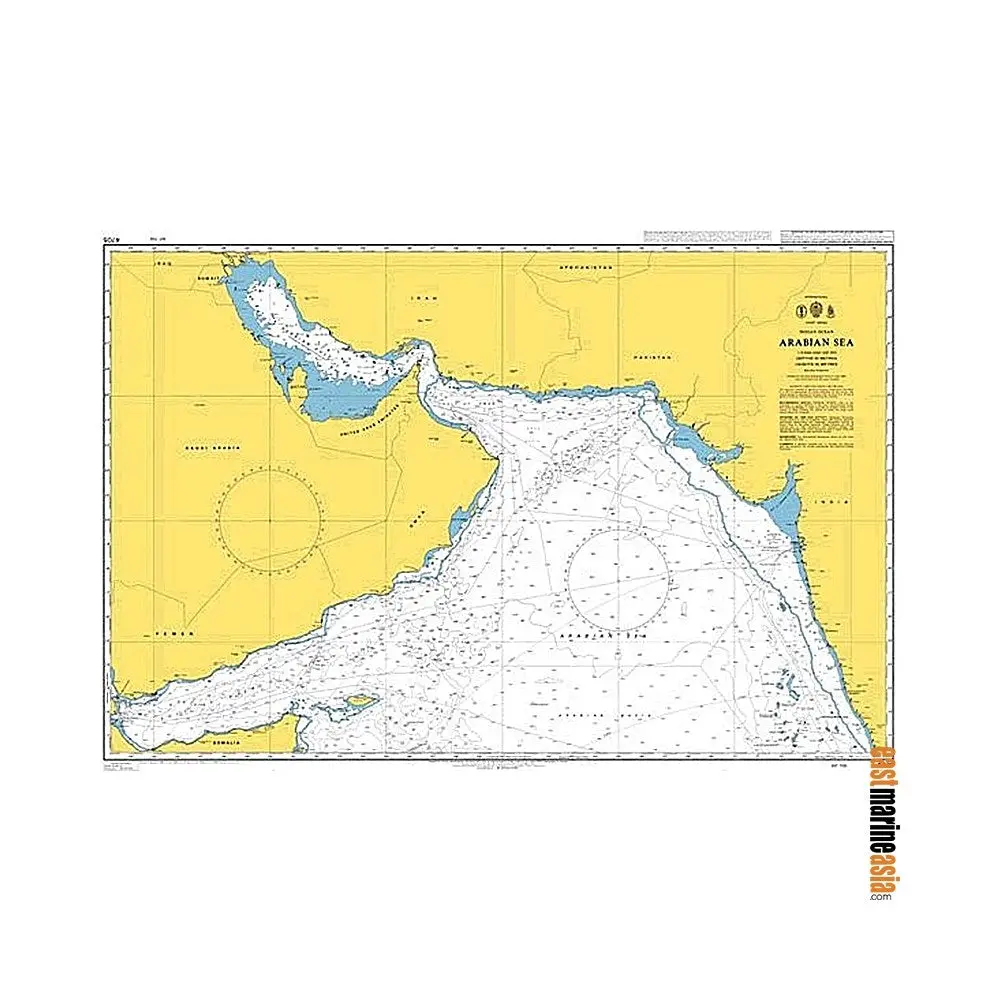 British Admiralty Nautical Chart #4705 Arabian Sea 1