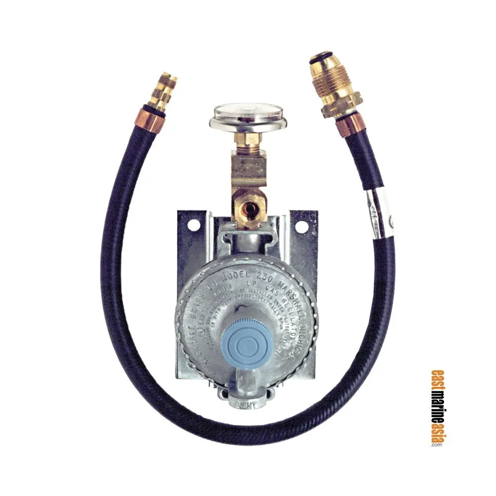 Trident Marine Single Stage Wall Mount Lpg Regulator With Pig Tail Hose 1