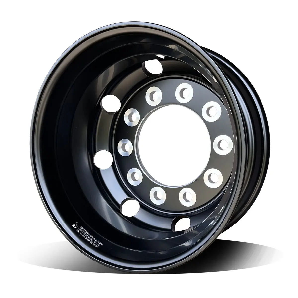 19.5X7.5 Northstar 10X285mm Hub Pilot Satin Black "Lunar" Rear 1
