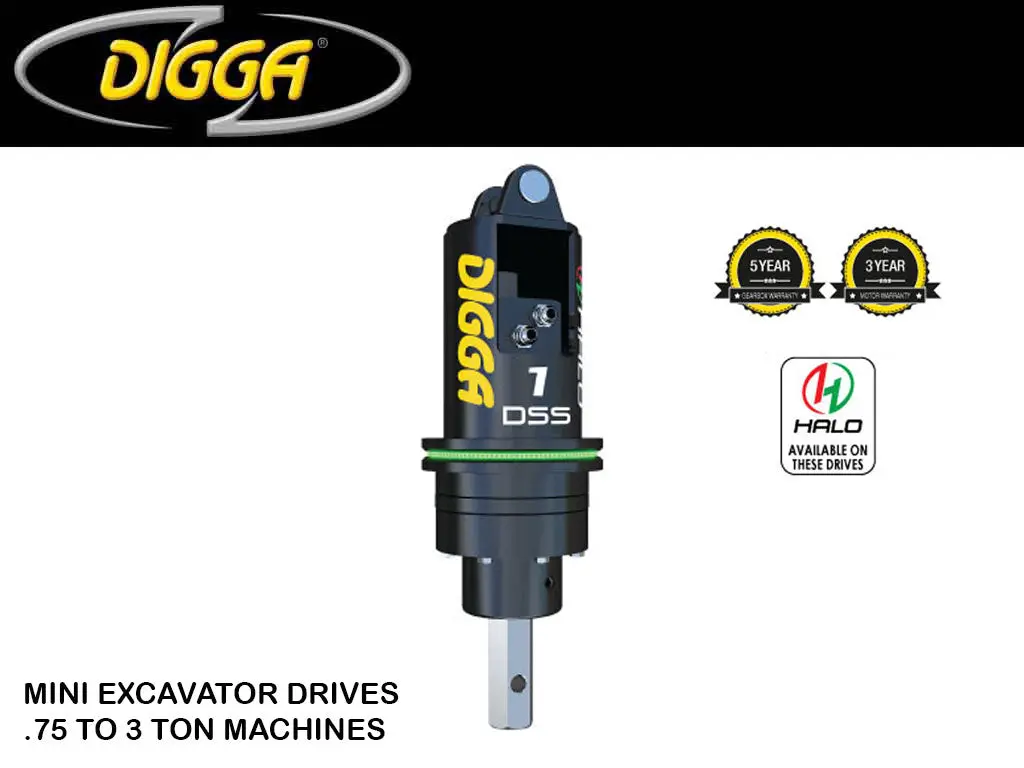 Digga Auger Drives For Mini Excavators, 1600 - 6600 Lbs. Machines (0.75-3 Ton) 1