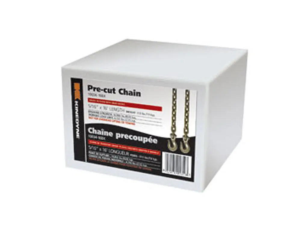 Clearance - Kinedyne 5/16" Precut Chain Assemblies With Grab Hooks In A Box 1