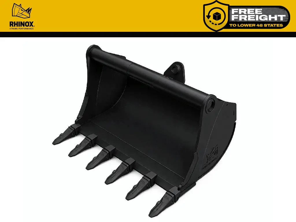 Rhinox Tag / Cp / Wain Roy Quick Hitch Dirt Buckets For 4000 To 8000 Lbs. Machines (1.25" T-Pin) 1