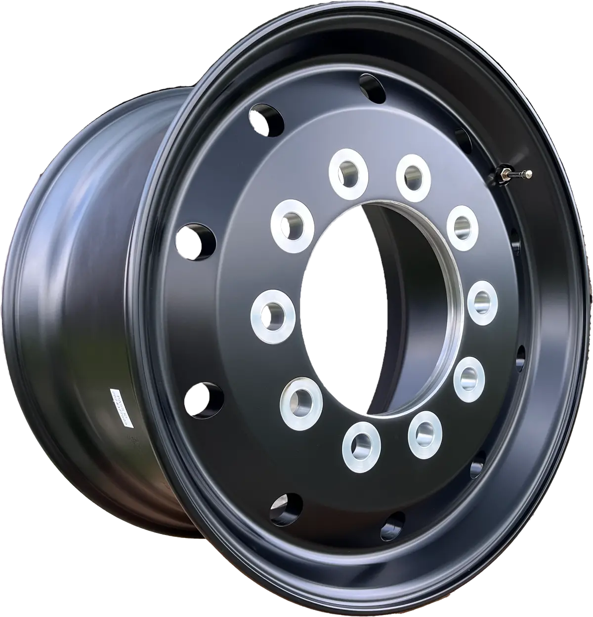 22.5X12.25 Northstar 10X285mm Hub Pilot Satin Black "Lunar" Flat Face Wheel Front Only (4.75" Offset) 1