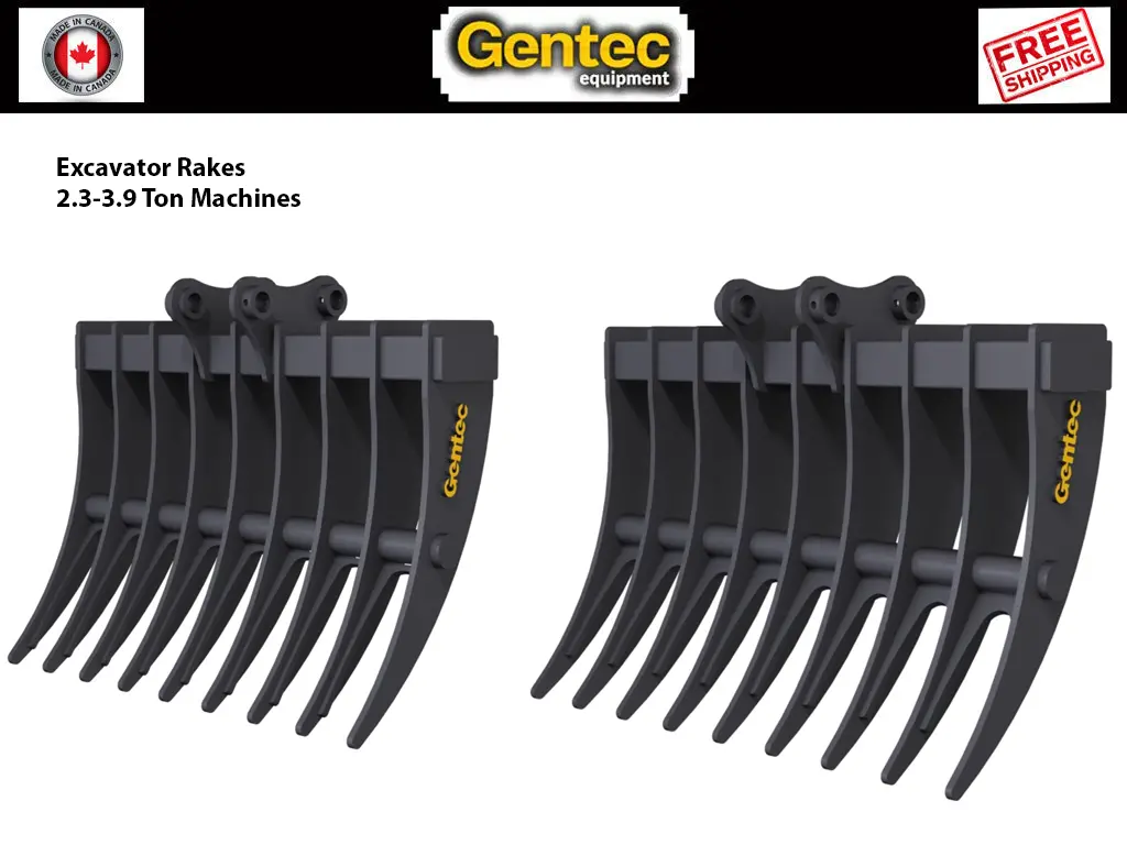 Gentec Rakes For 2.3-3.9 Ton Excavators 1