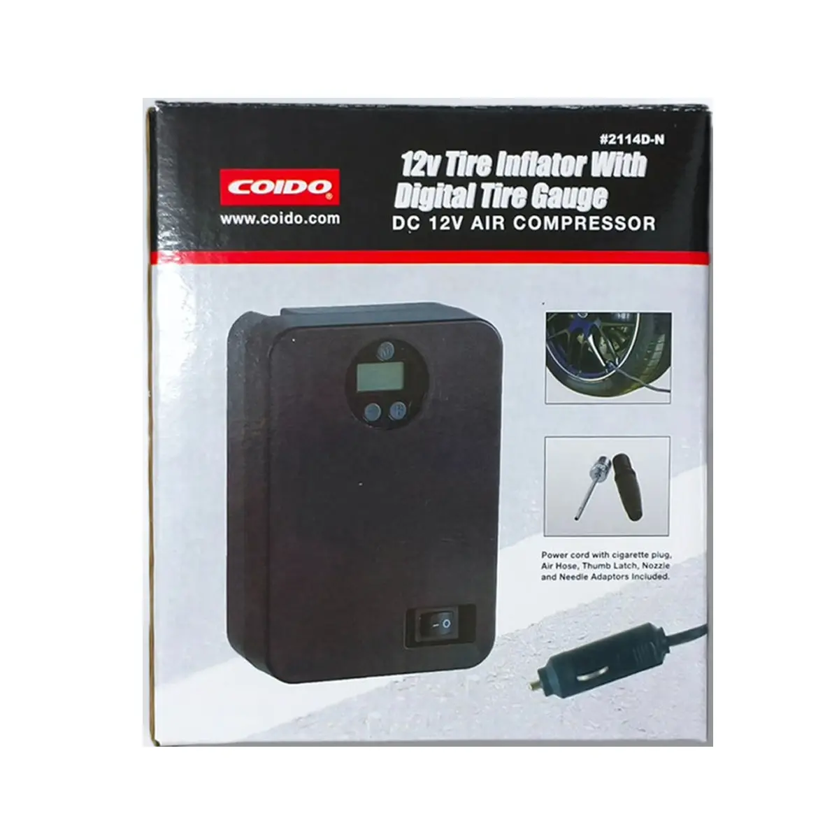 Coido Tire Inflator With Digital Gauge 12V 2114D-N 1