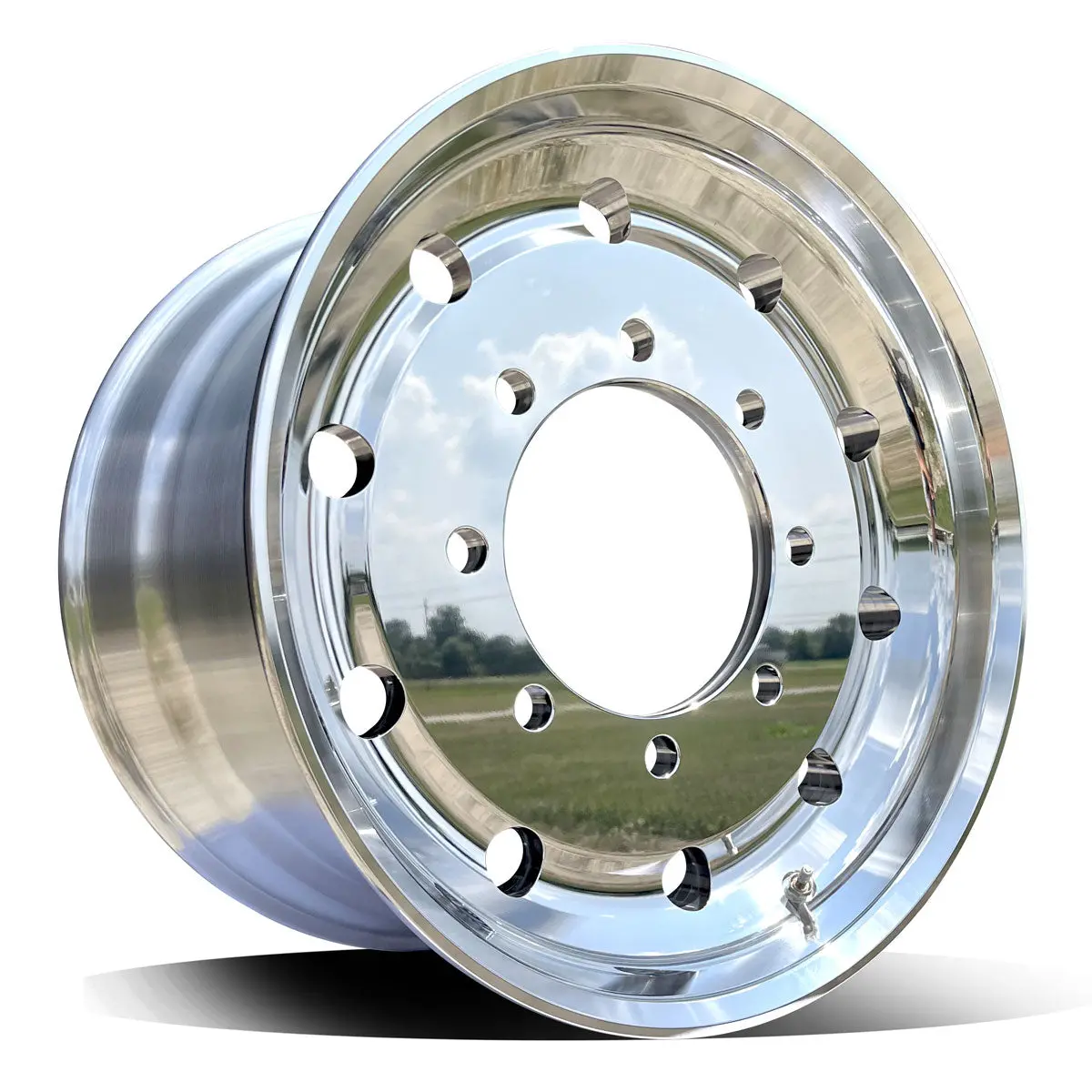 22.5X12.25 Northstar 8X275mm Hub Pilot Mirror Polish Both Sides 2.75" Offset 1
