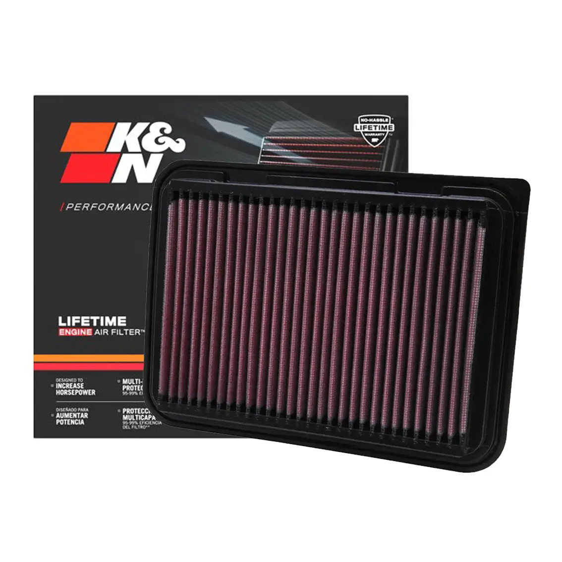K&N Engine Air Filter Washable 33-2360 For Toyota Vios 2008-2013, Yaris 2005-2019, Corolla Altis 2009-2018 1