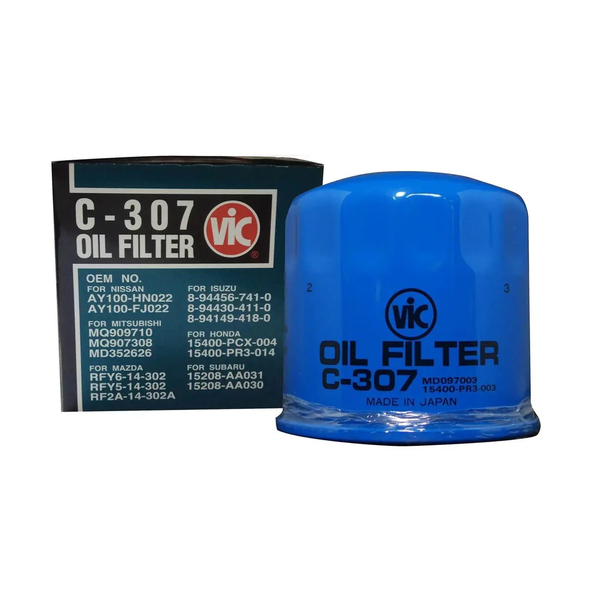 Vic Oil Filter C-307 For Mitsubishi Galant, Mazda, Honda Accord, Civic Esi, City, Isuzu Trooper, Toyota 86 1