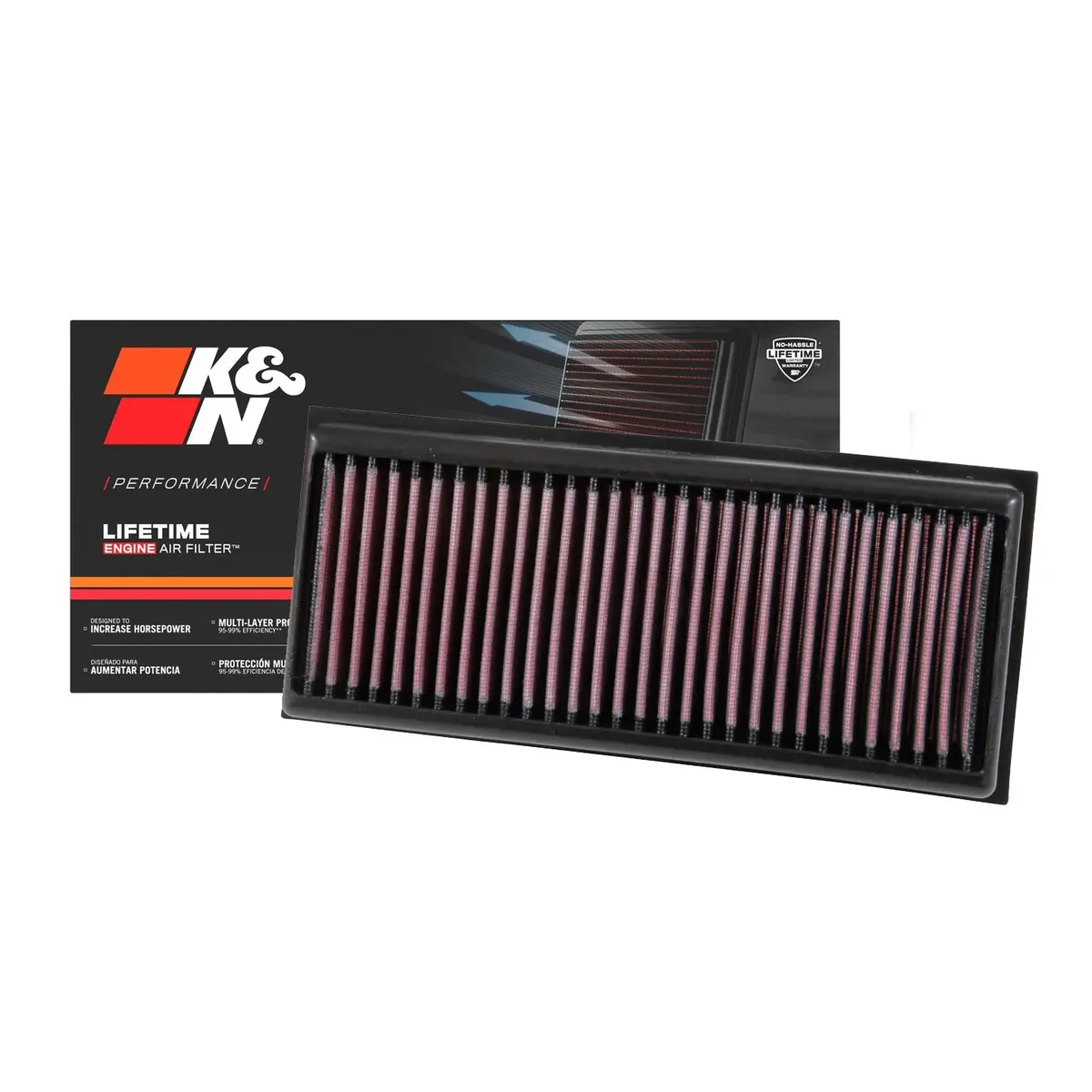 K&N Engine Air Filter Washable 33-3072 For Mercedes Benz Glc63 2017-2021, C63 2014-2020 1
