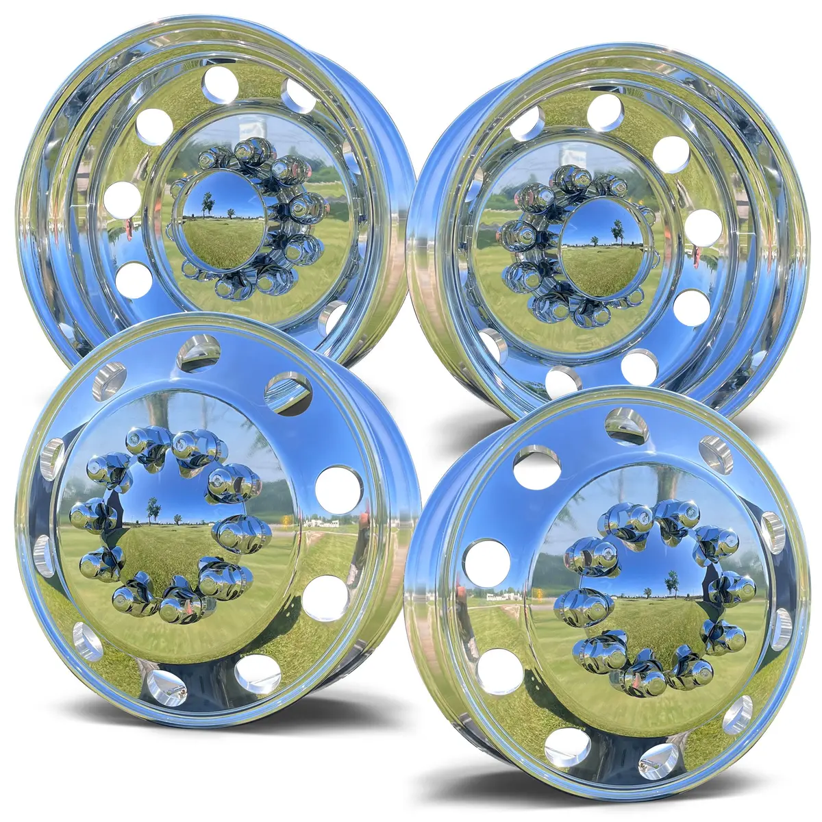 22.5X6.75 Northstar Direct Bolt-On 6-Wheel Kit – Fits 2012–Present Ram 4500/5500 Drw (Mirror Polished Aluminum & Steel Duals) 2