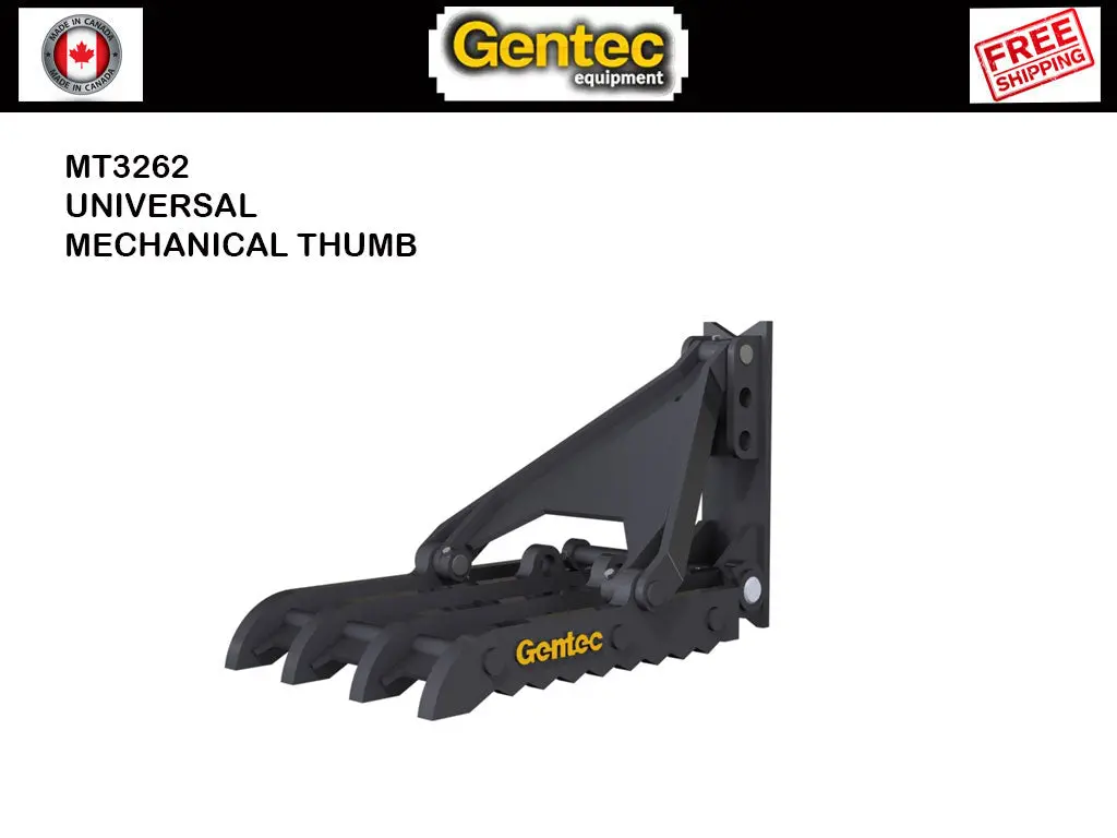 Mt3262 Gentec Universal Mechanical Excavator Thumbs, 55000-100000 Lbs. Excavators 1