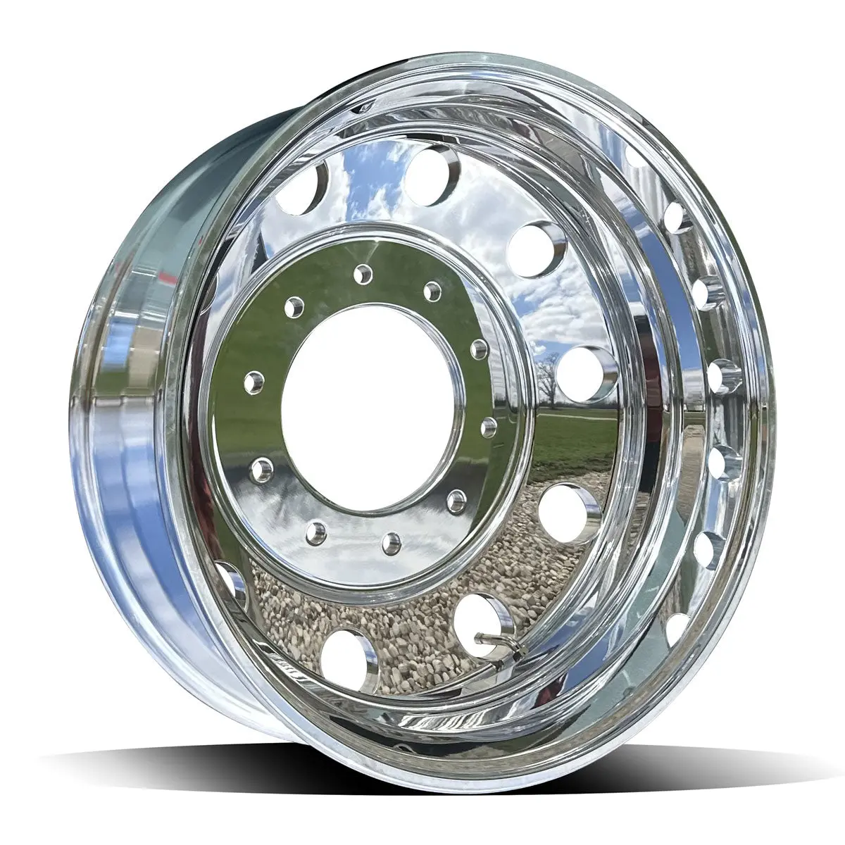 19.5X6.00 Northstar Mirror Polished Both Sides 10 Vent Hole Ram 4500/5500 (2012-Present) 4 Wheel Kit 3