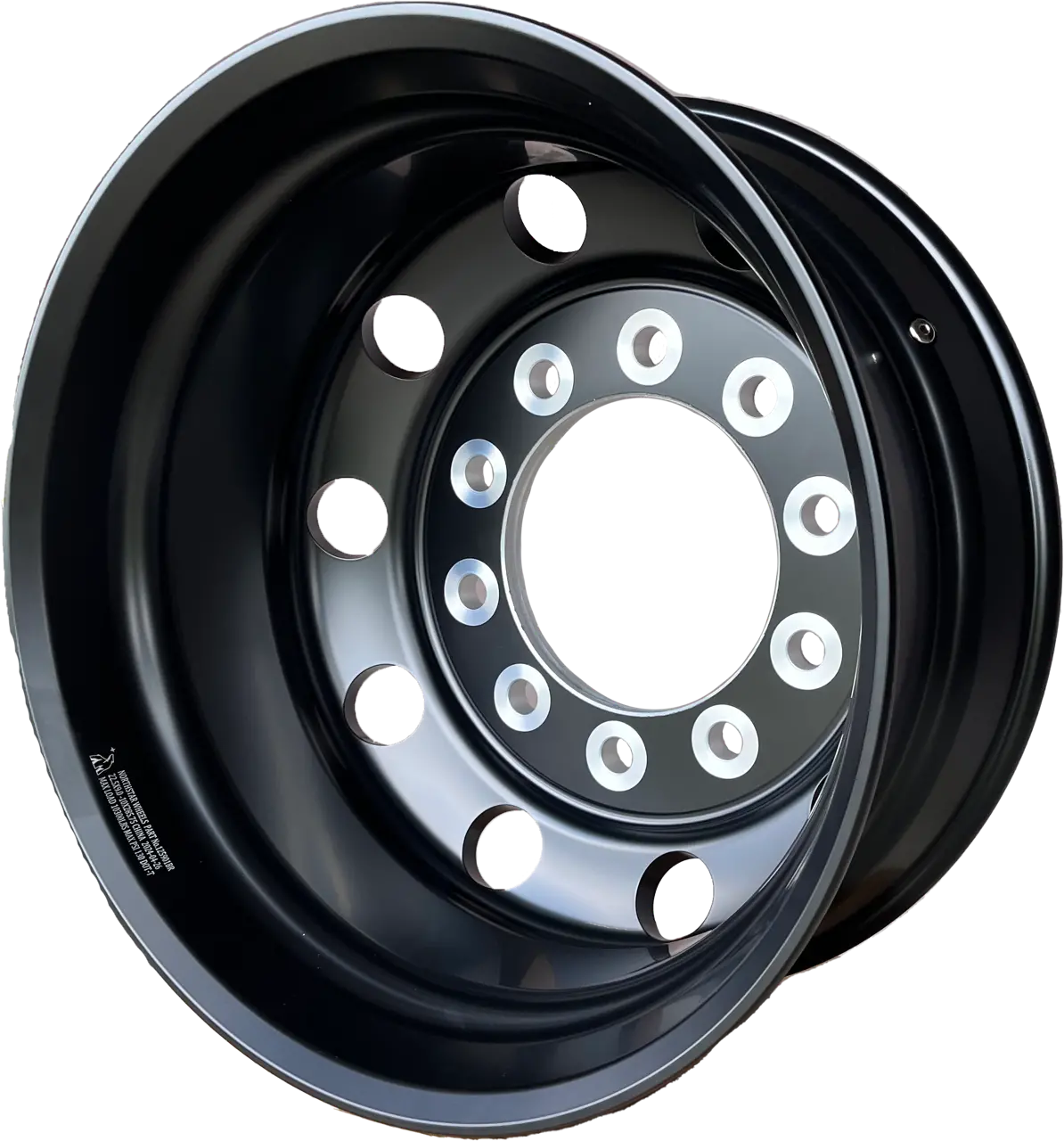 22.5X9.00 Northstar 10X285mm Satin Black "Lunar" Hub Pilot Rear 1