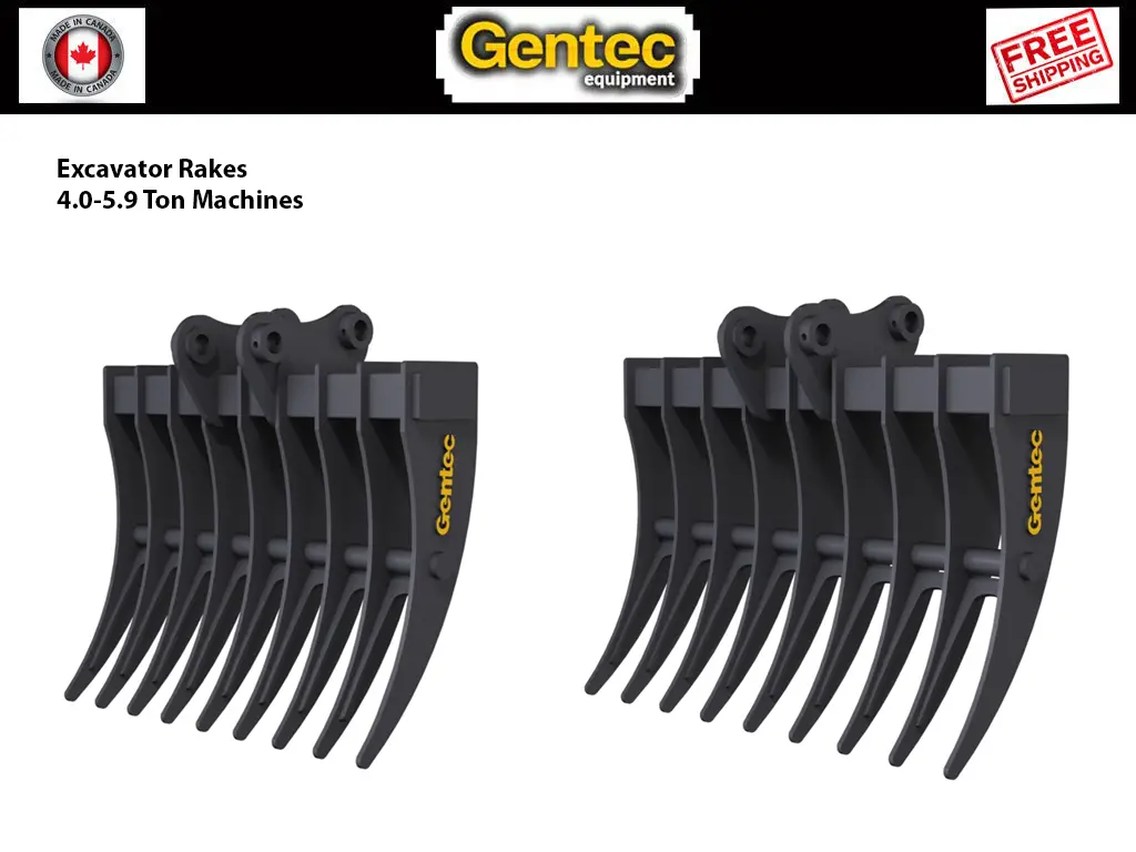 Gentec Rakes For 4.0-5.9 Ton Excavators 1