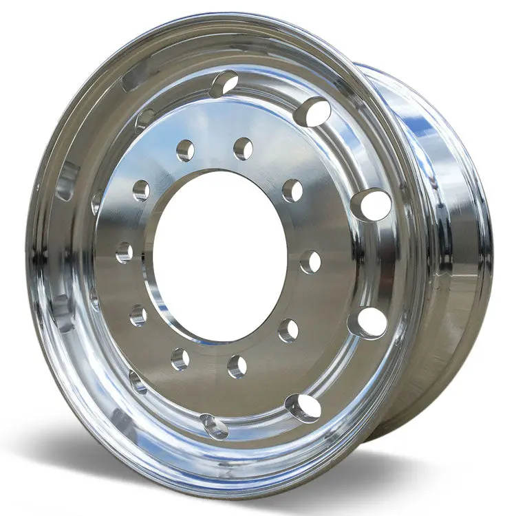 22.5X9.00 Accuride 10X285mm Hub Pilot Standard Polish Flat Face Front 1