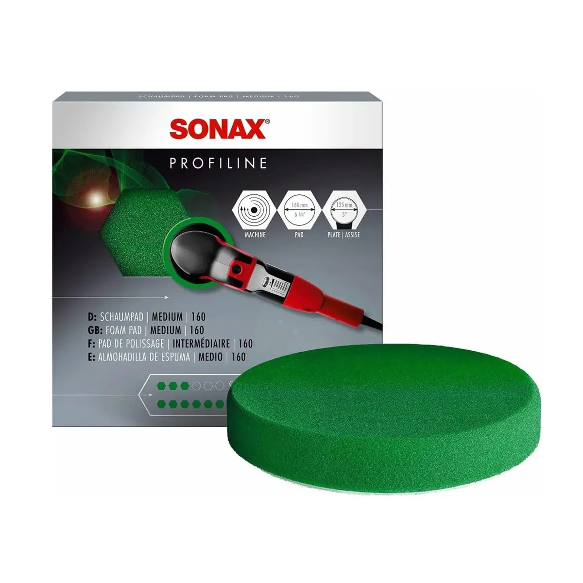 Sonax Polishing Foam Pad Medium-Hard 160 Green 1Pc 1