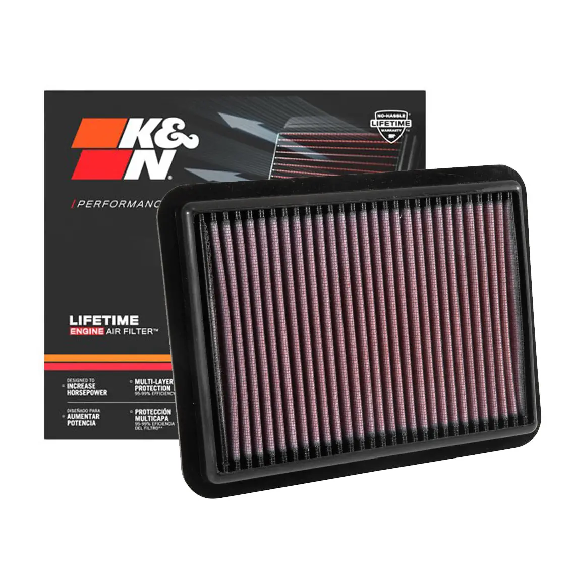 K&N Engine Air Filter Washable 33-5038 For Mazda 2, 2 2013-2020, Toyota Yaris 2017-2020 1