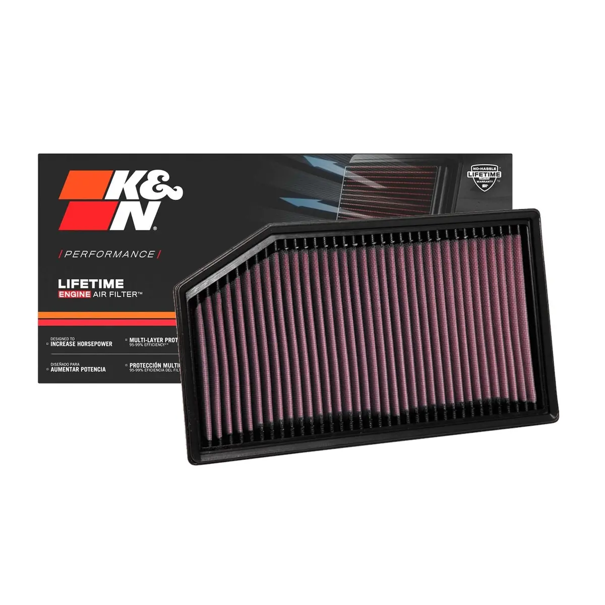 K&N Engine Air Filter Washable 33-5076 For Jeep Wrangler 2018-2021, Gladiator 2020-2021, Rubicon 1