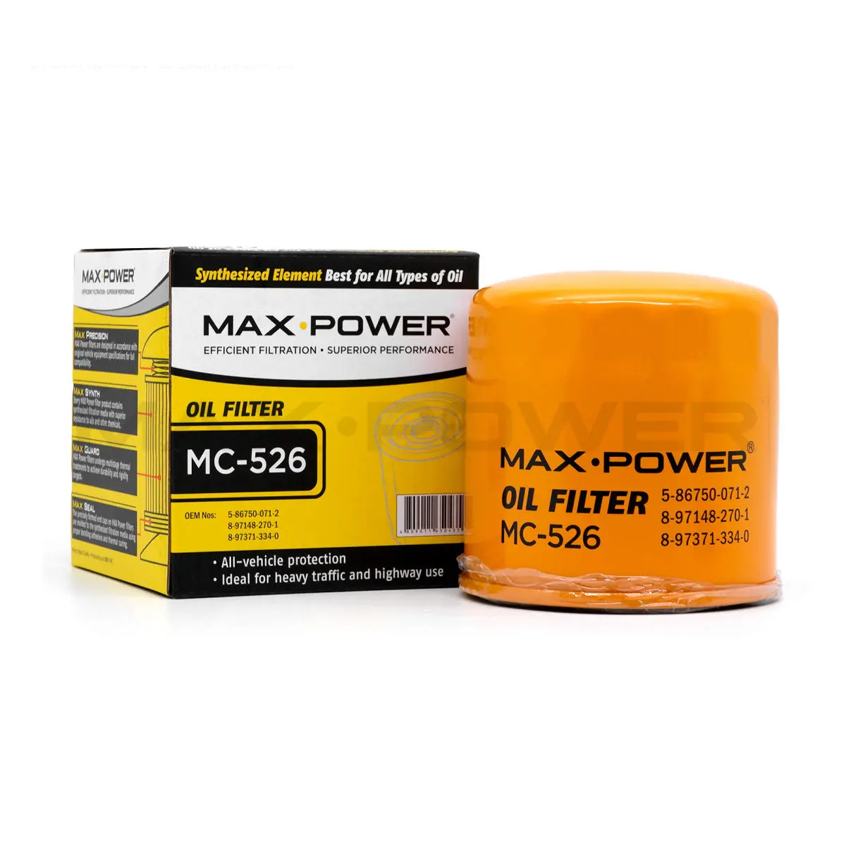 Max Power Oil Filter Mc-526 For Isuzu Elf450, 4Hf1, 4Hf1-T, 4Hg1, 4Hl1, 6Hk1 1