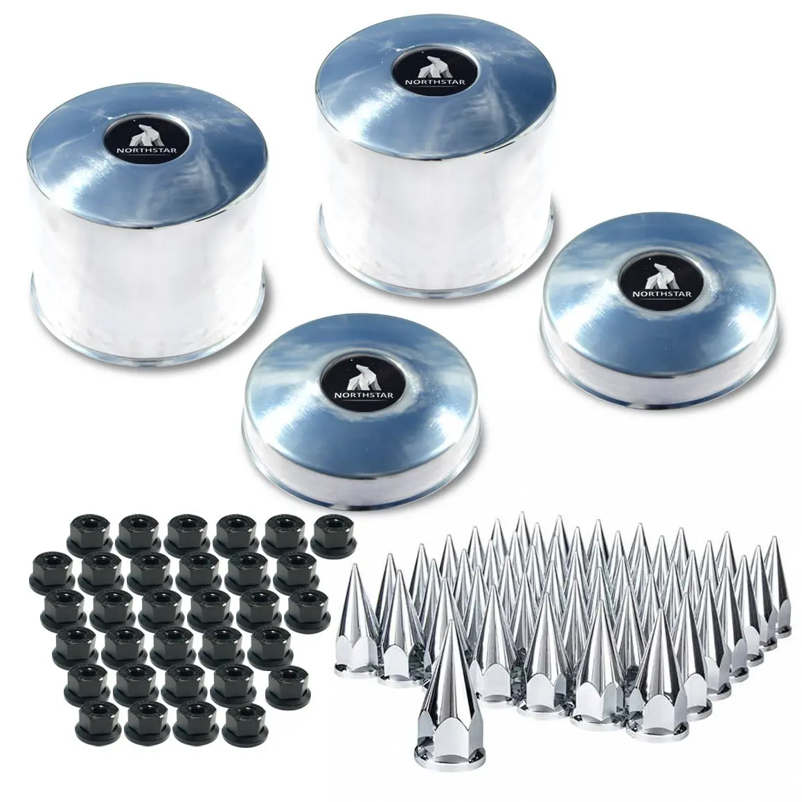 Northstar 8X200mm Hub & Nut Cover Kit (F350 Drw 2005- Present, Ram 3500 Drw 2019-Present) 1