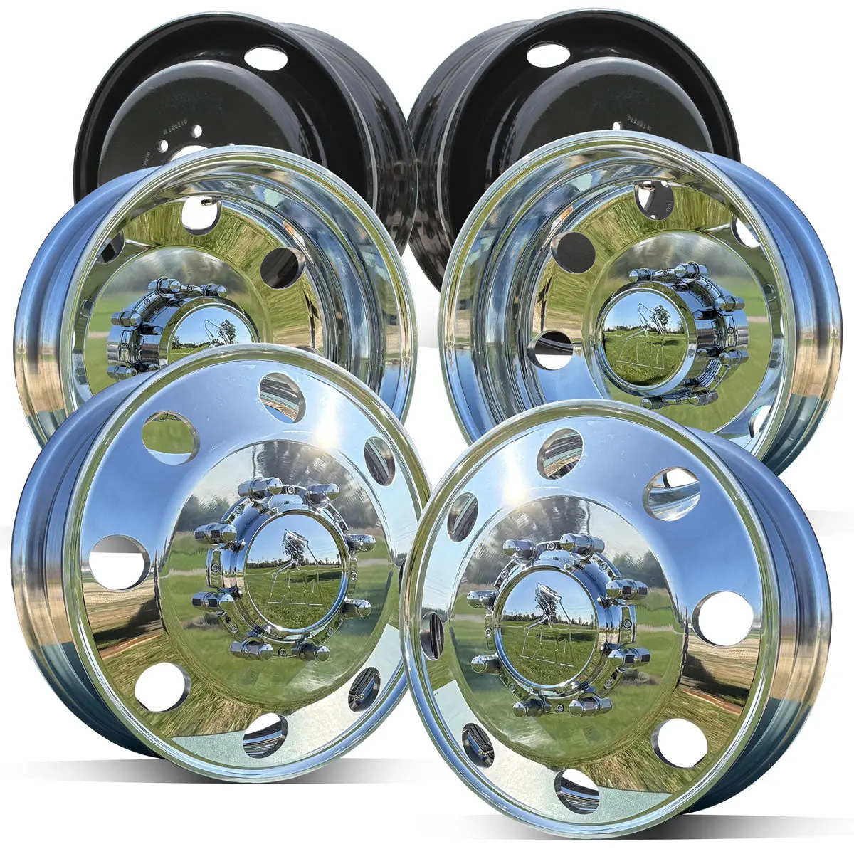 19.5X6.75 Northstar Mirror Polished Both Sides Chevy/Gmc 3500 Drw 8X210m Kit (2011-Present) 1