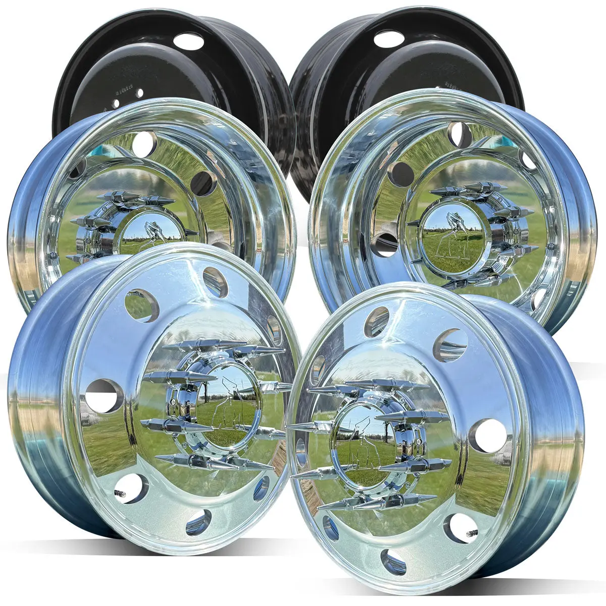 19.5X6 Northstar Mirror Polished Both Sides Ford F350 Drw 8X170mm Kit (1998-2004) 1