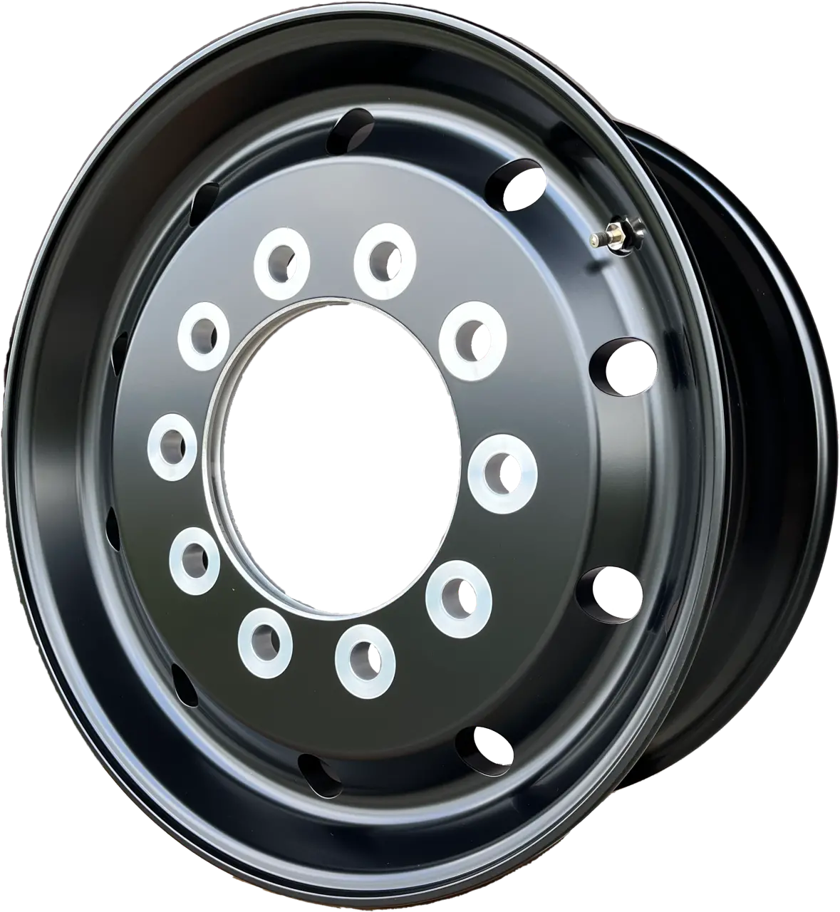 22.5X9.00 Northstar 10X285mm Front Hub Pilot Flat Face Satin Black "Lunar" 1