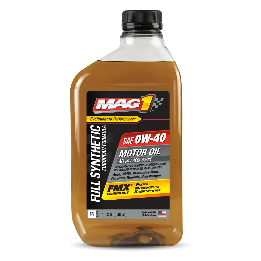 Mag1 0W40 Usa Api Sn, 100% Synthetic Euro Motor Oil 1Qt. 1