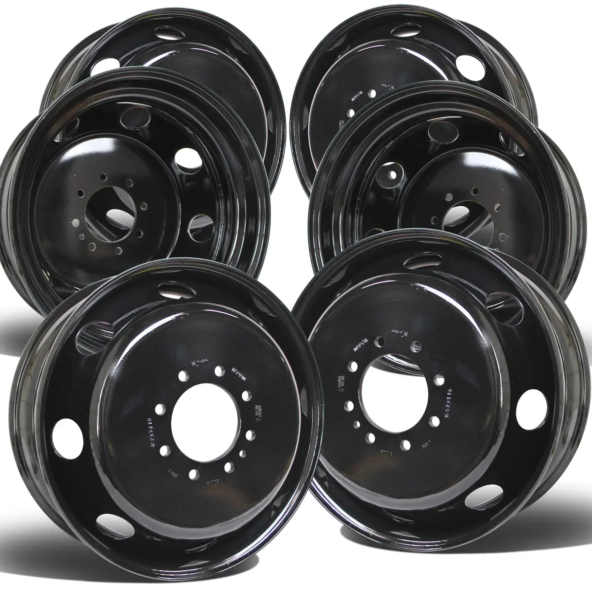 19.5X6.75 Set Of 6 8X200mm Black Steel Dodge Ram 3500 (2019-Present) 1