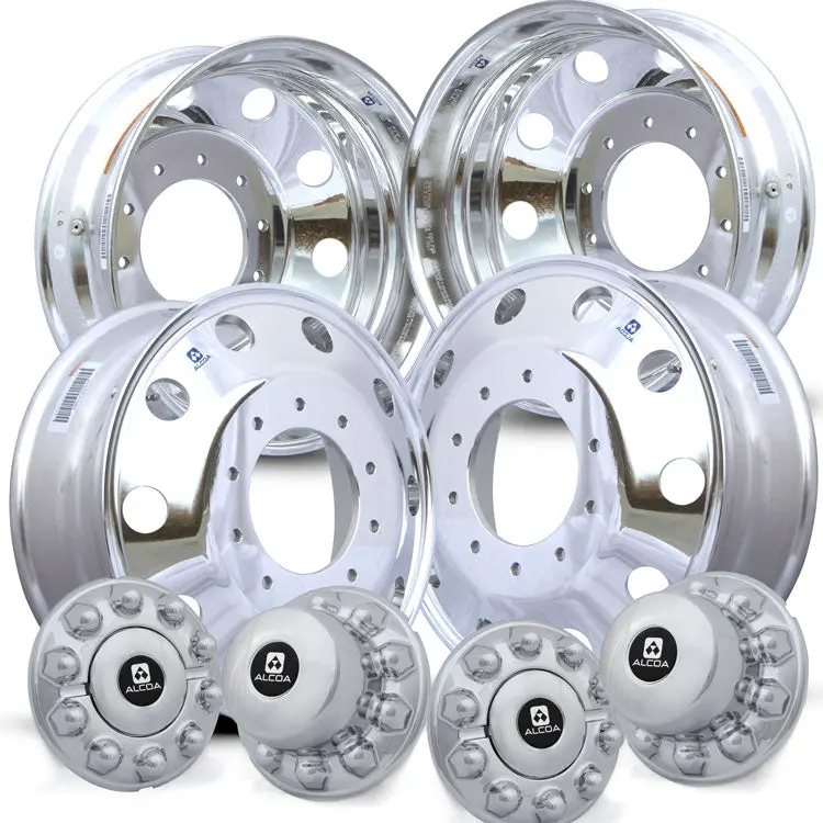 19.5 Alcoa Mirror Polish 2012-Present Dodge Ram 4500/5500 Drw 10X225mm 4 Wheel Kit 1