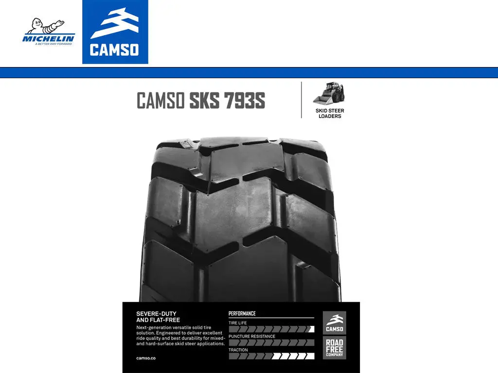 Michelin Camso Sks 793S Solid Tire And Rim Assemblies For Skid Steer Loaders 1