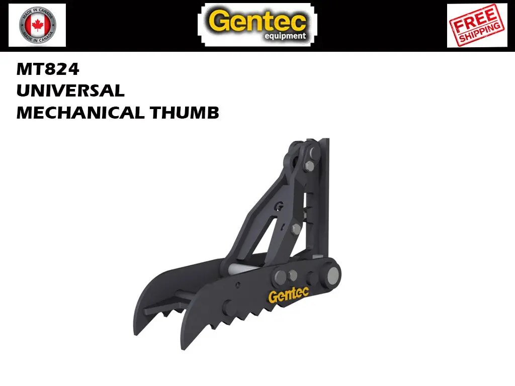 Mt824 Gentec Universal Mechanical Excavator Thumbs, 4000-9900 Lbs Excavators 1